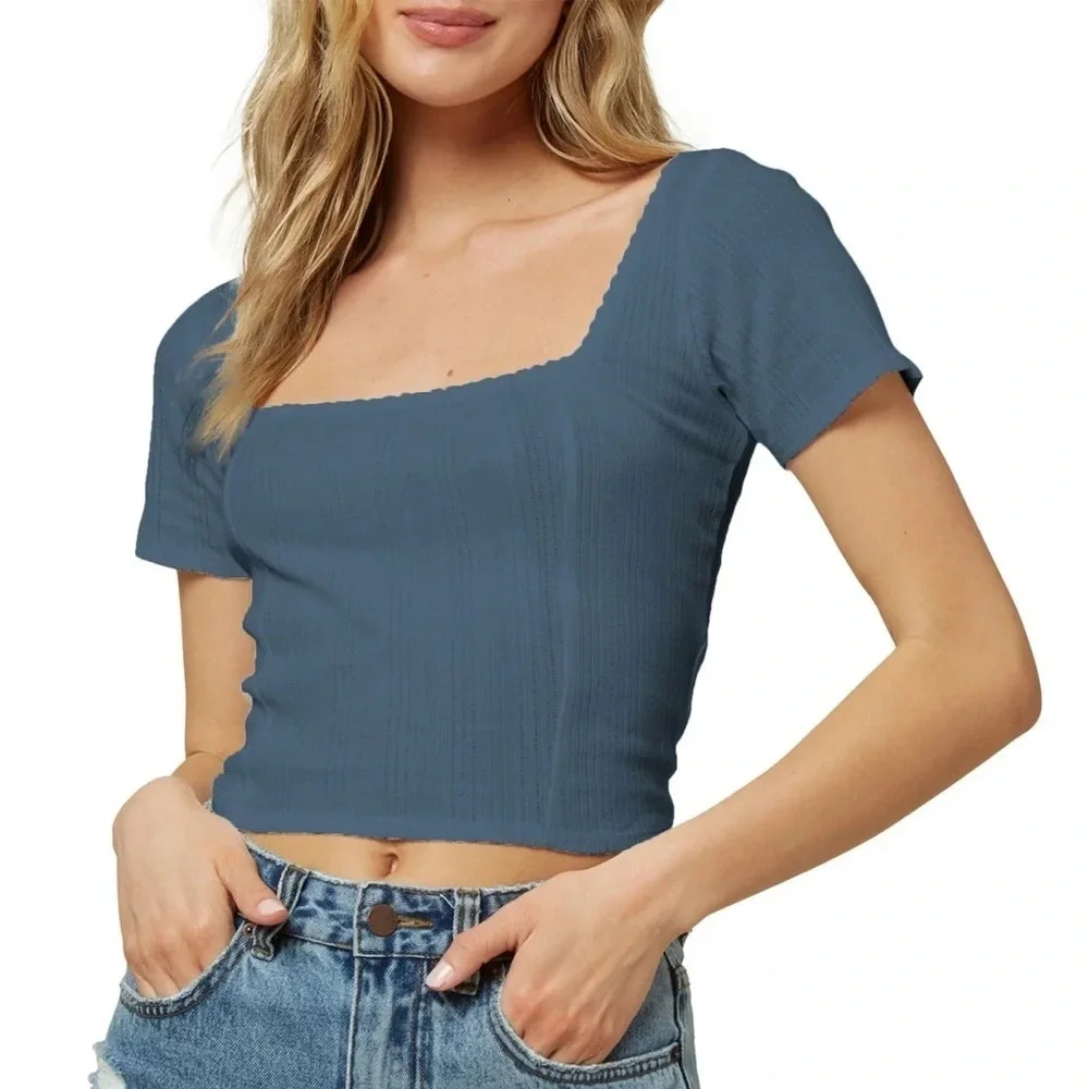 O'Neill Channing Knit Short Sleeve Top, SLATE, Size X-Large, NWT​
